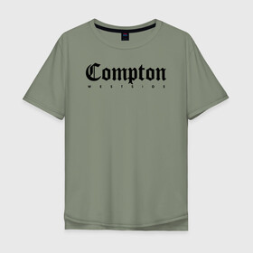 Мужская футболка хлопок Oversize с принтом Compton west side в Рязани, 100% хлопок | свободный крой, круглый ворот, “спинка” длиннее передней части | compton | west side | вест сайд | вестсайд | западная сторона | западное побережье | калифорния | комптон | лос анджелес | надпись | реп | реперская | рэп