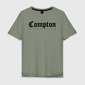 Мужская футболка хлопок Oversize с принтом Compton west side в Рязани, 100% хлопок | свободный крой, круглый ворот, “спинка” длиннее передней части | Тематика изображения на принте: compton | west side | вест сайд | вестсайд | западная сторона | западное побережье | калифорния | комптон | лос анджелес | надпись | реп | реперская | рэп