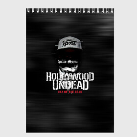 Скетчбук с принтом Hollywood Undead в Рязани, 100% бумага
 | 48 листов, плотность листов — 100 г/м2, плотность картонной обложки — 250 г/м2. Листы скреплены сверху удобной пружинной спиралью | charlie scene | danny | funny man | hollywood undead | hu | j dog | johnny 3 tears | андед | голивуд | голливудская | группа | гу | нежить | реп | рок | рэп | рэпкор | ундед | ундэ