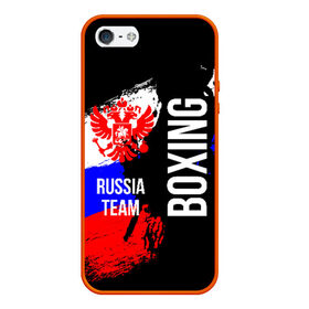 Чехол для iPhone 5/5S матовый с принтом Boxing Russia Team в Рязани, Силикон | Область печати: задняя сторона чехла, без боковых панелей | boxer | boxing | russia team | бокс | боксер | сборная россии | тайский бокс