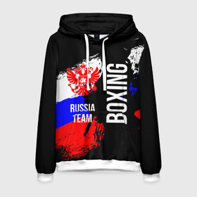 Мужская толстовка 3D с принтом Boxing Russia Team в Рязани, 100% полиэстер | двухслойный капюшон со шнурком для регулировки, мягкие манжеты на рукавах и по низу толстовки, спереди карман-кенгуру с мягким внутренним слоем. | boxer | boxing | russia team | бокс | боксер | сборная россии | тайский бокс