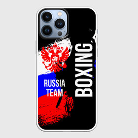 Чехол для iPhone 13 Pro Max с принтом Boxing Russia Team в Рязани,  |  | Тематика изображения на принте: boxer | boxing | russia team | бокс | боксер | сборная россии | тайский бокс