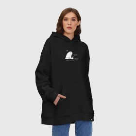 Худи SuperOversize хлопок с принтом Optimist, Pessimist, Me в Рязани, 70% хлопок, 30% полиэстер, мягкий начес внутри | карман-кенгуру, эластичная резинка на манжетах и по нижней кромке, двухслойный капюшон
 | Тематика изображения на принте: cat | cats | meow | purr | киса | киска | кот | котенок | котик | котэ | котя | кошка | надписи | оптимист | пессимист | прикол | психология | смех | юмор | я