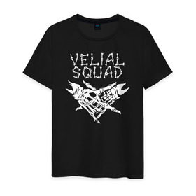 Мужская футболка хлопок с принтом VELIAL SQUAD в Рязани, 100% хлопок | прямой крой, круглый вырез горловины, длина до линии бедер, слегка спущенное плечо. | velial squad | велиал сквад