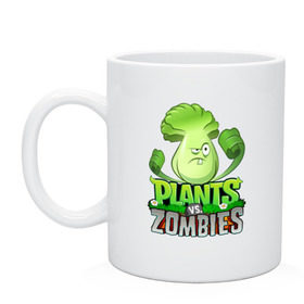 Кружка с принтом Plants vs. Zombies в Рязани, керамика | объем — 330 мл, диаметр — 80 мм. Принт наносится на бока кружки, можно сделать два разных изображения | Тематика изображения на принте: battle | game | plants vs zombies | plants vs zombies battle for neighborville | zombie | битва | битва за нейборвиль | зомби | игра | линии | надпись | растения | растения против зомби