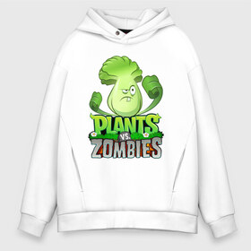 Мужское худи Oversize хлопок с принтом Plants vs Zombies в Рязани, френч-терри — 70% хлопок, 30% полиэстер. Мягкий теплый начес внутри —100% хлопок | боковые карманы, эластичные манжеты и нижняя кромка, капюшон на магнитной кнопке | Тематика изображения на принте: battle | game | plants vs zombies | plants vs zombies battle for neighborville | zombie | битва | битва за нейборвиль | зомби | игра | линии | надпись | растения | растения против зомби