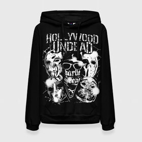 Женская толстовка 3D с принтом Hollywood Undead в Рязани, 100% полиэстер  | двухслойный капюшон со шнурком для регулировки, мягкие манжеты на рукавах и по низу толстовки, спереди карман-кенгуру с мягким внутренним слоем. | charlie scene | danny | funny man | hollywood undead | hu | j dog | johnny 3 tears | голливудская нежить | голубь | голубь с гранатой | граната | ню метал | рэп метал | рэп рок