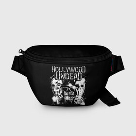 Поясная сумка 3D с принтом Hollywood Undead в Рязани, 100% полиэстер | плотная ткань, ремень с регулируемой длиной, внутри несколько карманов для мелочей, основное отделение и карман с обратной стороны сумки застегиваются на молнию | charlie scene | danny | funny man | hollywood undead | hu | j dog | johnny 3 tears | голливудская нежить | голубь | голубь с гранатой | граната | ню метал | рэп метал | рэп рок