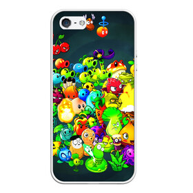 Чехол для iPhone 5/5S матовый с принтом Plants vs Zombies в Рязани, Силикон | Область печати: задняя сторона чехла, без боковых панелей | garden warfare | pl | plants | plants vs. zombies | plants vs. zombies: garden warfare | popcap | zombies | кактус | картошка | подсолнух | растения против зомби | сад