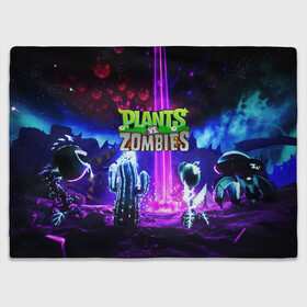 Плед 3D с принтом PLANTS VS.ZOMBIES в Рязани, 100% полиэстер | закругленные углы, все края обработаны. Ткань не мнется и не растягивается | garden warfare | plants | plants vs. zombies | plants vs. zombies: garden warfare | popcap | zombies | кактус | картошка | подсолнух | растения против зомби | сад