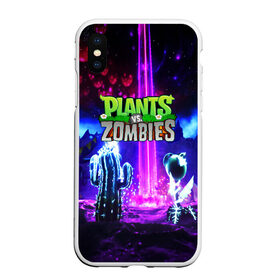 Чехол для iPhone XS Max матовый с принтом PLANTS VS ZOMBIES в Рязани, Силикон | Область печати: задняя сторона чехла, без боковых панелей | garden warfare | plants | plants vs. zombies | plants vs. zombies: garden warfare | popcap | zombies | кактус | картошка | подсолнух | растения против зомби | сад