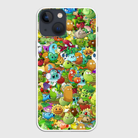 Чехол для iPhone 13 mini с принтом PLANTS VS ZOMBIES в Рязани,  |  | game | gamer | pattern | plants vs zombies | sticker | зомби | игры | паттерн | растения | растения против зомби | стикеры