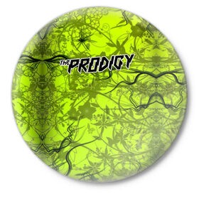 Значок с принтом The Prodigy в Рязани,  металл | круглая форма, металлическая застежка в виде булавки | Тематика изображения на принте: the prodigy