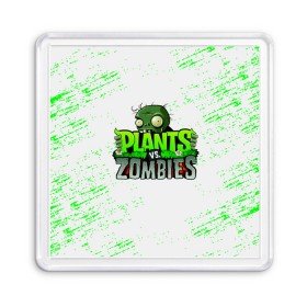 Магнит 55*55 с принтом Plants vs. Zombies в Рязани, Пластик | Размер: 65*65 мм; Размер печати: 55*55 мм | plants vs. zombies | зомби | игра | компьютерная игра | против | растения | растения против зомби