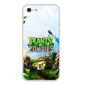 Чехол для iPhone 5/5S матовый с принтом PLANTS VS ZOMBIES в Рязани, Силикон | Область печати: задняя сторона чехла, без боковых панелей | garden warfare | plants | plants vs. zombies | plants vs. zombies: garden warfare | popcap | zombies | кактус | картошка | подсолнух | растения против зомби | сад