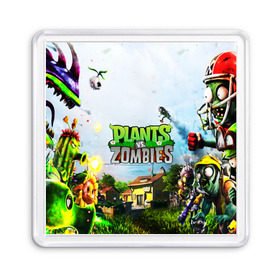 Магнит 55*55 с принтом PLANTS VS. ZOMBIES в Рязани, Пластик | Размер: 65*65 мм; Размер печати: 55*55 мм | garden warfare | plants | plants vs. zombies | plants vs. zombies: garden warfare | popcap | zombies | кактус | картошка | подсолнух | растения против зомби | сад