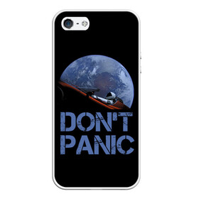 Чехол для iPhone 5/5S матовый с принтом Dont Panic в Рязани, Силикон | Область печати: задняя сторона чехла, без боковых панелей | 2022 | cat | elon | galaxy | mars | moon | musk | nasa | space | spacex | tesla | вселенная | галактика | звезды | илон | космонавт | космос | луна | марс | маск | наса | скафандр | тесла