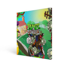 Холст квадратный с принтом PLANTS VS. ZOMBIES в Рязани, 100% ПВХ |  | Тематика изображения на принте: garden warfare | plants | plants vs. zombies | plants vs. zombies: garden warfare | popcap | zombies | кактус | картошка | подсолнух | растения против зомби | сад