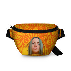 Поясная сумка 3D с принтом BILLIE EILISH в Рязани, 100% полиэстер | плотная ткань, ремень с регулируемой длиной, внутри несколько карманов для мелочей, основное отделение и карман с обратной стороны сумки застегиваются на молнию | bad guy | billie | eilish | ocean eyes | айлиш | билли | девушка | певица | эйлиш