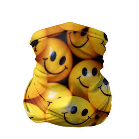 Бандана-труба 3D с принтом ЖЕЛТЫЕ СМАЙЛИКИ в Рязани, 100% полиэстер, ткань с особыми свойствами — Activecool | плотность 150‒180 г/м2; хорошо тянется, но сохраняет форму | emoji | настроение | позитив | смайлики | смайлы | стикеры | текстура смайл | улыбки | фон смайл | эмодзи