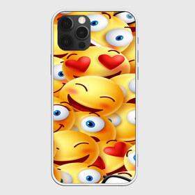 Чехол для iPhone 12 Pro Max с принтом emoji в Рязани, Силикон |  | emoji | настроение | позитив | смайлики | смайлы | стикеры | текстура смайл | улыбки | фон смайл | эмодзи