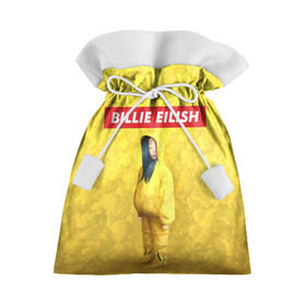 Подарочный 3D мешок с принтом BILLIE EILISH Yellow в Рязани, 100% полиэстер | Размер: 29*39 см | Тематика изображения на принте: 