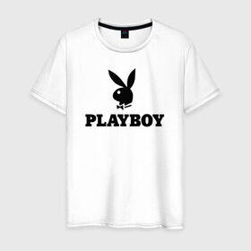 Мужская футболка хлопок с принтом Playboy в Рязани, 100% хлопок | прямой крой, круглый вырез горловины, длина до линии бедер, слегка спущенное плечо. | brazzers | cекс | merch | new sensations | playboy | private | tushy | бразерс | мерч | плейбой