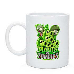 Кружка с принтом PLANTS VS ZOMBIES в Рязани, керамика | объем — 330 мл, диаметр — 80 мм. Принт наносится на бока кружки, можно сделать два разных изображения | plants and zombies | plants vs zombies | зомби | игры | растения | растения против зомби