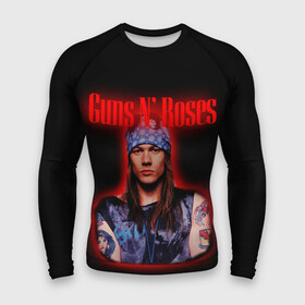 Мужской рашгард 3D с принтом Guns n roses + Спина в Рязани,  |  | axl rose | geffen records | gnr | guns | rock | roses | slash | гансы | пистолеты | розы | рок | слеш | эксл роуз