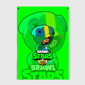 Постер с принтом Brawl Stars LEON в Рязани, 100% бумага
 | бумага, плотность 150 мг. Матовая, но за счет высокого коэффициента гладкости имеет небольшой блеск и дает на свету блики, но в отличии от глянцевой бумаги не покрыта лаком | brawl | brawl stars | crow | leon | stars | бравл | бравл старс | браво старс | игра | компьютерная | кров | леон | онлайн | старс