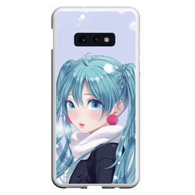 Чехол для Samsung S10E с принтом Hatsune Miku Winter в Рязани, Силикон | Область печати: задняя сторона чехла, без боковых панелей | anime | aquamarin | aquamarine | everlasting | hatsune | j pop | miku | projectdiva | singer | snow | summer | vocaloid | аквамарин | аниме | вокалоид | мику | певица | хацуне | хацунэ