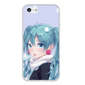 Чехол для iPhone 5/5S матовый с принтом Hatsune Miku Winter в Рязани, Силикон | Область печати: задняя сторона чехла, без боковых панелей | anime | aquamarin | aquamarine | everlasting | hatsune | j pop | miku | projectdiva | singer | snow | summer | vocaloid | аквамарин | аниме | вокалоид | мику | певица | хацуне | хацунэ