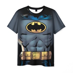 Мужская футболка 3D с принтом Batman костюм в Рязани, 100% полиэфир | прямой крой, круглый вырез горловины, длина до линии бедер | bat man | batman | batman comics | caped crusader | comics | dark knight | shtatbat | бетмен | брюс уэйн | бэт мен | бэтмен | тёмный рыцарь