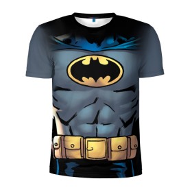 Мужская футболка 3D спортивная с принтом Batman костюм в Рязани, 100% полиэстер с улучшенными характеристиками | приталенный силуэт, круглая горловина, широкие плечи, сужается к линии бедра | bat man | batman | batman comics | caped crusader | comics | dark knight | shtatbat | бетмен | брюс уэйн | бэт мен | бэтмен | тёмный рыцарь