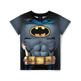 Детская футболка 3D с принтом Batman костюм в Рязани, 100% гипоаллергенный полиэфир | прямой крой, круглый вырез горловины, длина до линии бедер, чуть спущенное плечо, ткань немного тянется | bat man | batman | batman comics | caped crusader | comics | dark knight | shtatbat | бетмен | брюс уэйн | бэт мен | бэтмен | тёмный рыцарь