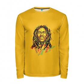 Мужской лонгслив 3D с принтом Bob Marley в Рязани, 100% полиэстер | длинные рукава, круглый вырез горловины, полуприлегающий силуэт | Тематика изображения на принте: 