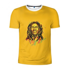 Мужская футболка 3D спортивная с принтом Bob Marley в Рязани, 100% полиэстер с улучшенными характеристиками | приталенный силуэт, круглая горловина, широкие плечи, сужается к линии бедра | Тематика изображения на принте: 