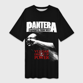 Платье-футболка 3D с принтом Pantera в Рязани,  |  | american | anselmo | havy metal | pantera | philip anselmo | trash metal | ансельмо | пантера | фил ансельмо