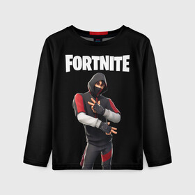 Детский лонгслив 3D с принтом FORTNITE IKONIK (КАПЮШОН) в Рязани, 100% полиэстер | длинные рукава, круглый вырез горловины, полуприлегающий силуэт
 | fnchap2 | fortnite | fortnite 2 | fortnite x | ikonik | marshmello | иконик | маршмелло | фортнайт | фортнайт 2 | фортнайт глава 2