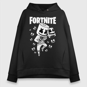 Женское худи Oversize хлопок с принтом FORTNITE MARSHMELLO в Рязани, френч-терри — 70% хлопок, 30% полиэстер. Мягкий теплый начес внутри —100% хлопок | боковые карманы, эластичные манжеты и нижняя кромка, капюшон на магнитной кнопке | chapter 2 | fortnite | marshmello | диджей | игры | маршмэллоу | молоток | фортнайт