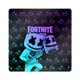 Магнит виниловый Квадрат с принтом FORTNITE MARSHMELLO в Рязани, полимерный материал с магнитным слоем | размер 9*9 см, закругленные углы | chapter 2 | fortnite | marshmello | диджей | игры | маршмэллоу | молоток | фортнайт