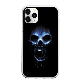 Чехол для iPhone 11 Pro Max матовый с принтом Ужас в Рязани, Силикон |  | 31 | black | blue | fear | grin | halloween | horror | jaw | night | orbits | saliva | skull | teeth | глазницы | зубы | ночь | оскал | синий | слюна | ужас | хэллоуин | череп | черный