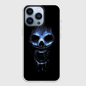 Чехол для iPhone 13 Pro с принтом Ужас в Рязани,  |  | 31 | black | blue | fear | grin | halloween | horror | jaw | night | orbits | saliva | skull | teeth | глазницы | зубы | ночь | оскал | синий | слюна | ужас | хэллоуин | череп | черный