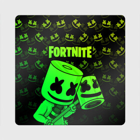 Магнит виниловый Квадрат с принтом FORTNITE MARSHMELLO в Рязани, полимерный материал с магнитным слоем | размер 9*9 см, закругленные углы | chapter 2 | fortnite | marshmello | диджей | игры | маршмэллоу | молоток | фортнайт