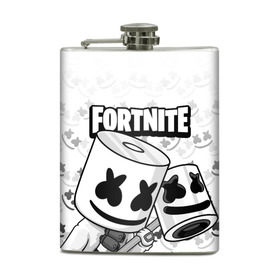 Фляга с принтом FORTNITE MARSHMELLO в Рязани, металлический корпус | емкость 0,22 л, размер 125 х 94 мм. Виниловая наклейка запечатывается полностью | chapter 2 | fortnite | marshmello | диджей | игры | маршмэллоу | молоток | фортнайт