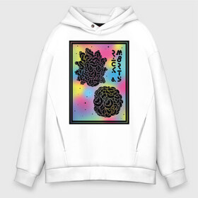 Мужское худи Oversize хлопок с принтом Psychedelic Rick and Morty в Рязани, френч-терри — 70% хлопок, 30% полиэстер. Мягкий теплый начес внутри —100% хлопок | боковые карманы, эластичные манжеты и нижняя кромка, капюшон на магнитной кнопке | cn_1952875_019061 | dsgnosadchaya | psychedelic | rick  morty | vdosadir | джастин ройланд | дэн хармон | миссикс | плюмбус | рик и морти