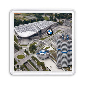 Магнит 55*55 с принтом BMW city в Рязани, Пластик | Размер: 65*65 мм; Размер печати: 55*55 мм | Тематика изображения на принте: bmw | buildings | city | germany | munich | prestige | бмв | германия | город | здания | мюнхен | престиж