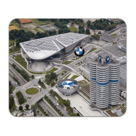 Коврик для мышки прямоугольный с принтом BMW city в Рязани, натуральный каучук | размер 230 х 185 мм; запечатка лицевой стороны | Тематика изображения на принте: bmw | buildings | city | germany | munich | prestige | бмв | германия | город | здания | мюнхен | престиж