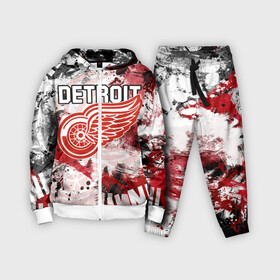 Детский костюм 3D с принтом Детройт Ред Уингз в Рязани,  |  | detroit | detroit red wings | hockey | nhl | red wings | usa | детройд | детройт | детройт ред уингз | нхл | ред уингз | спорт | сша | хоккей | шайба