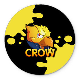 Коврик для мышки круглый с принтом Crow (Brawl Stars) в Рязани, резина и полиэстер | круглая форма, изображение наносится на всю лицевую часть | Тематика изображения на принте: brawl stars | crow | game | leon | бравл | бравл стар | бравл старс | ворон | ворона | детская | детям | игра | компьютерная игра | кров | леон | персонаж | развлечение